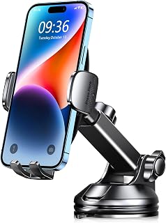 CIRYCASE Car Phone Holder, [Ultra Powerful Suction] Dashboard Phone Holder | Hands-free & Case Friendly, Single Hand Operation, Universal GPS Vehicle Mount for Windshield, Car Kits, Fit for 4-7” Phones