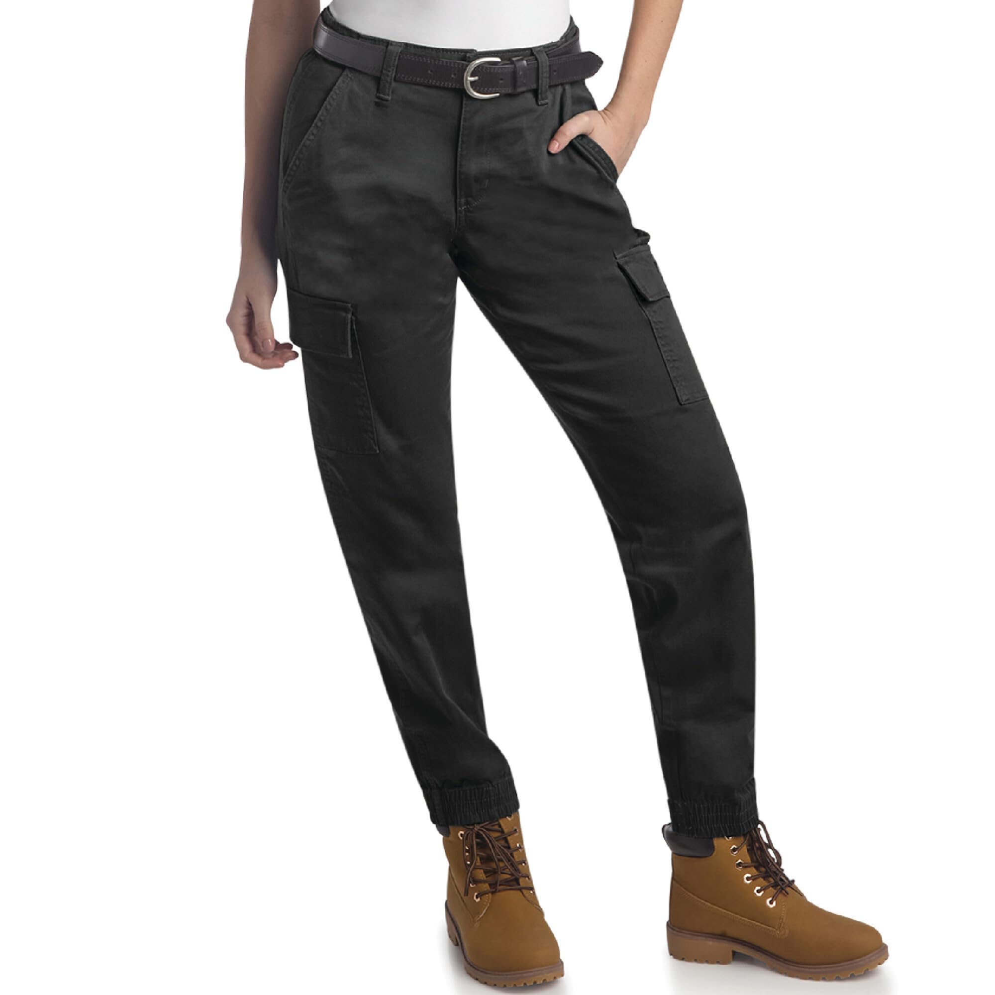 Dickies Womens High Rise Cotton Twill Cargo Joggers Elastic Ankle