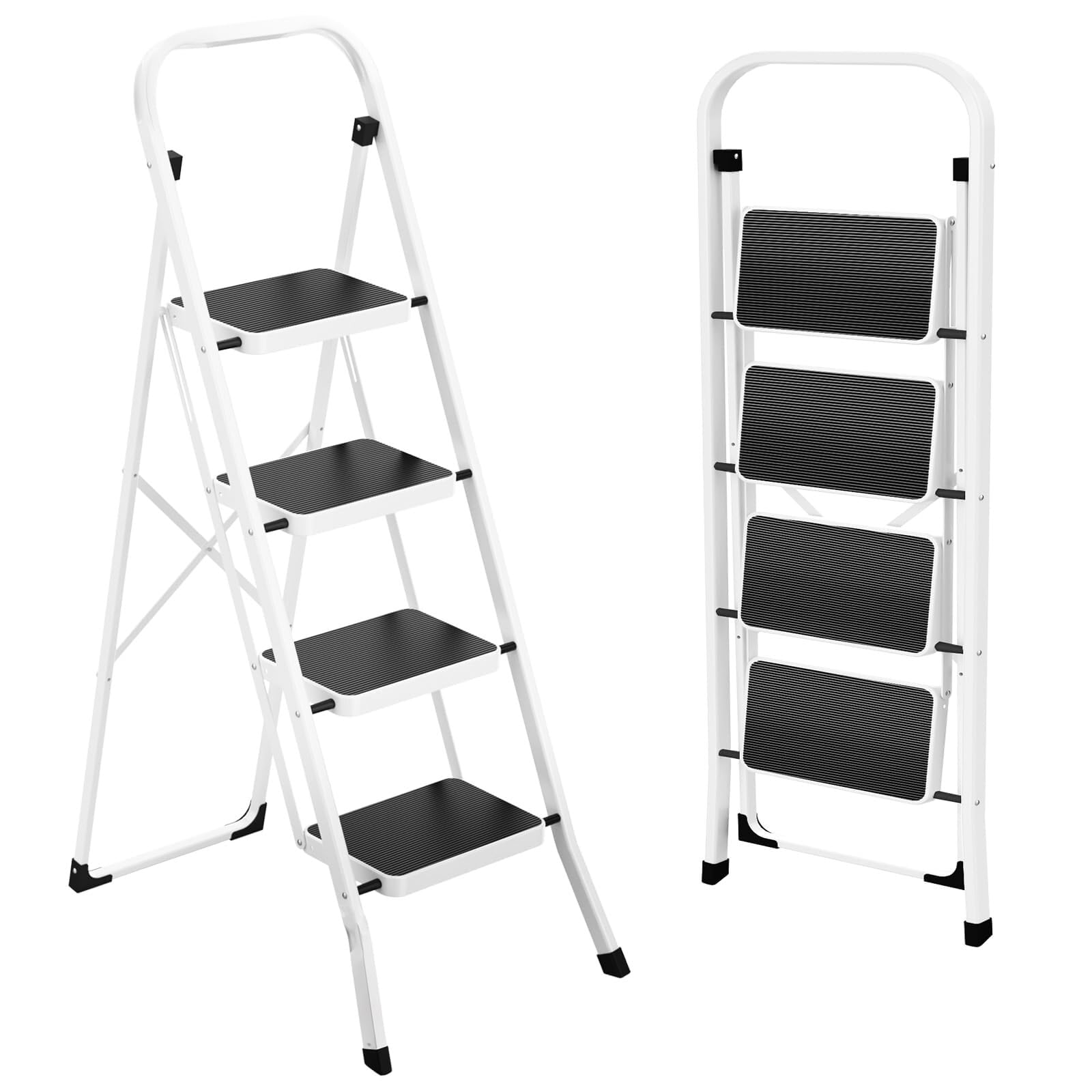 HBTower 4 Step Ladder, Folding Step Stool for Adults | with Anti-Slip Pedal, 330