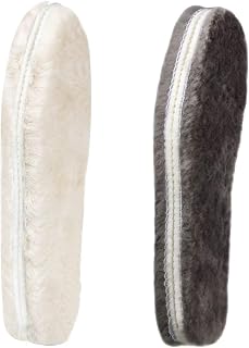 2 Pairs of Sheepskin Insoles, Wool Insoles for Men and Women, Extra Soft and Comfortable Winter Warm Sheepskin Insoles for Boots, Work, Thermal Insole Adult EU46