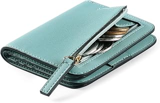 GAEKEAO Women's Leather Wallet, Small Wallets with Zippers RFID Blocking Coin Purse, 7 Card Slots with 1 ID Window and 1 Zipper Pocket