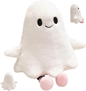 Ghost Plush 12 Inch, Soft Ghost Plush Halloween Decor, White | Ultra Soft Plush Fabric, Cute Smile Design, Great for Halloween Gifting