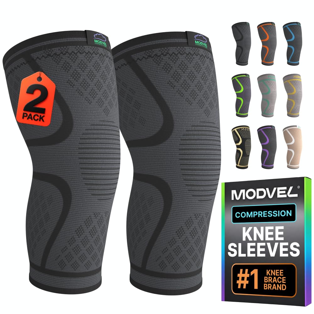 Modvel Compression Knee Brace for Women & Men - 2 Pack Knee Brace for Running Kn