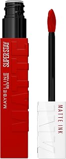 Maybelline Super Stay Matte Ink Liquid Lipstick Makeup, Exhilarator | Ruby Red Lipstick, Long-Lasting, Non-Transferring, High Impact Lip Color, Up to 16HR Wear