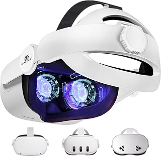 Saqico Head Strap for Meta Oculus Quest 2/3/3s: 3-in-1 Adjustable Headstrap Replacement for Elite Strap, Enhanced Comfort Gaming Immersion VR Accessories Compatible with Oculus/Meta Quest 2/3/3s