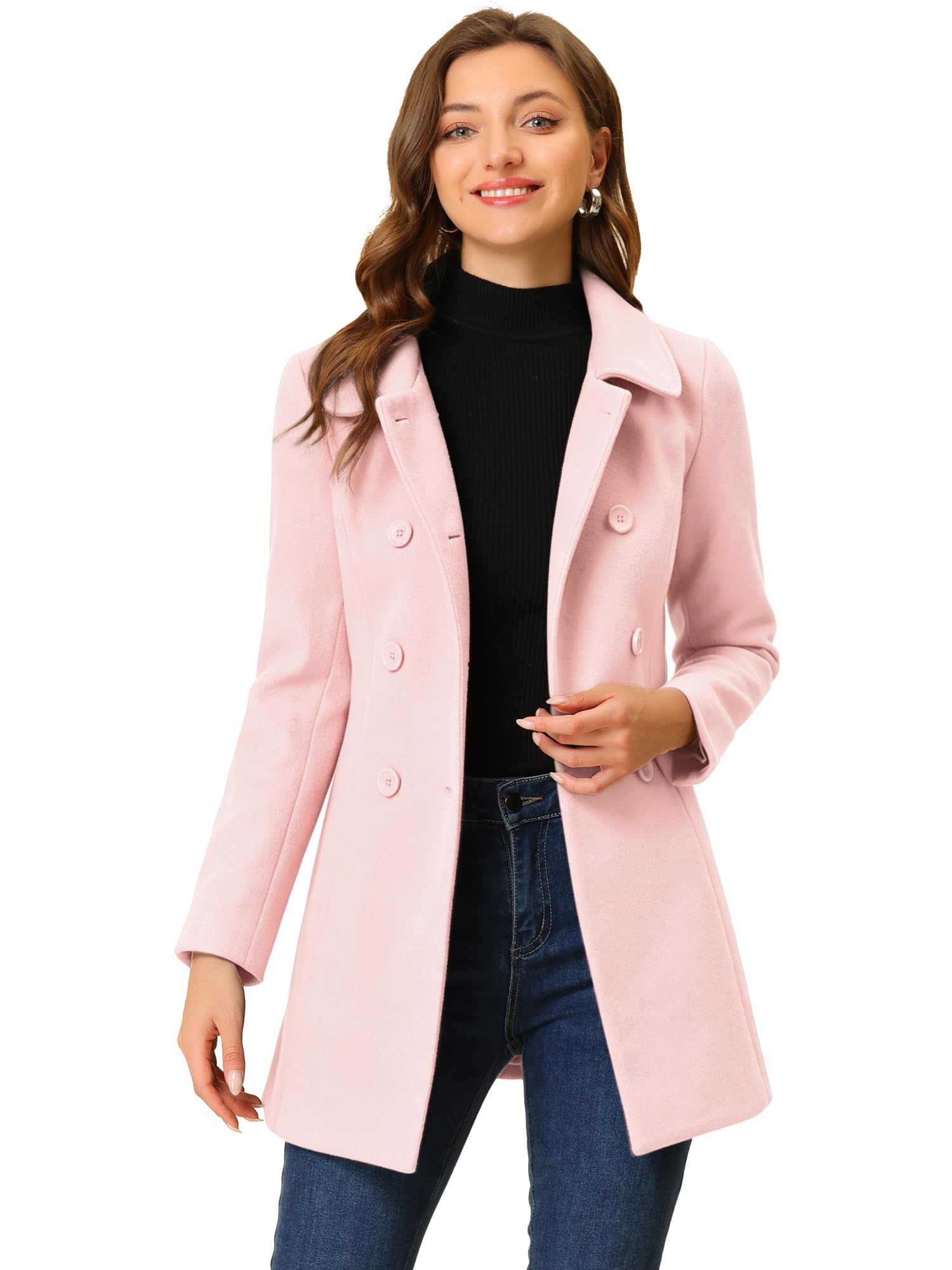 Allegra K Women's Caban Trenchcoat