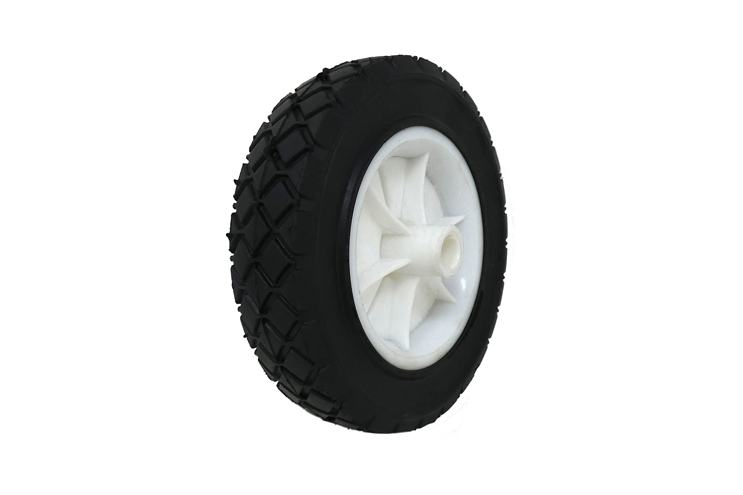 Shepherd Hardware 9611 7-Inch Semi-Pneumatic Rubber Replacement Tire, Plastic Wh