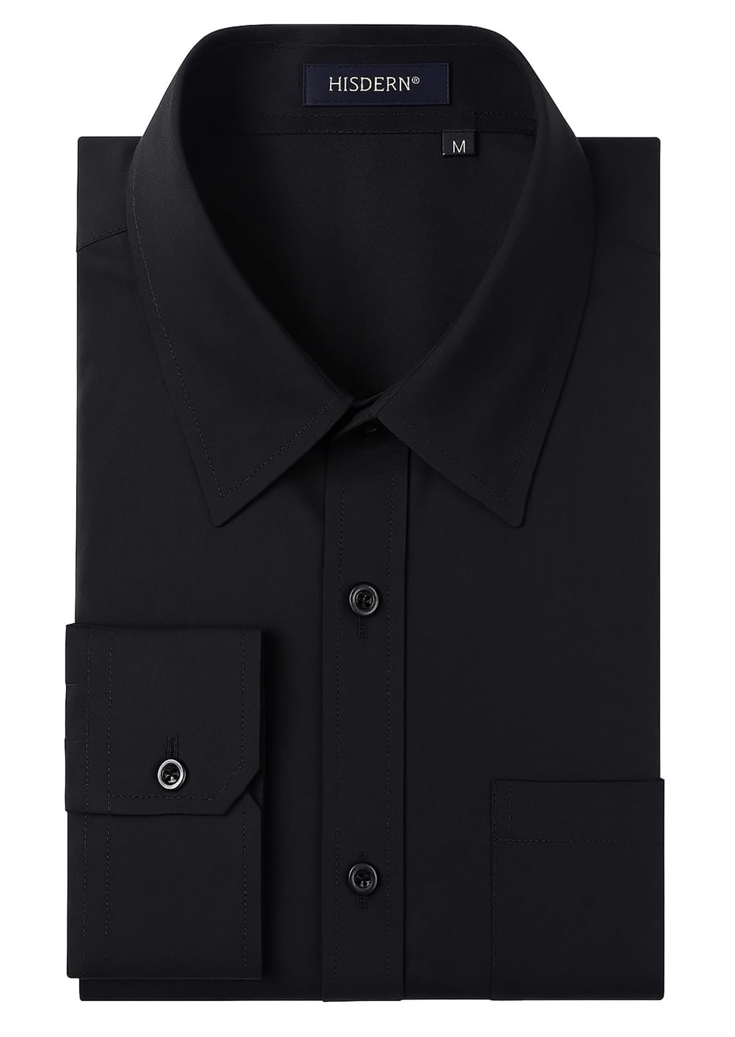 HISDERN Men's Formal Dress Shirt Long Sleeve Business Causal Button Down Regular
