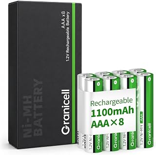 Granicell Rechargeable Batteries AAA (8 Pack), 1100mAh, 1.2V NiMH