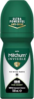Mitchum Invisible Men 48HR Protection Roll On Anti-Perspirant & Deodorant, No White Marks, Alcohol Free, Pure Energy 100 ml 7246640000 - Packaging May Vary