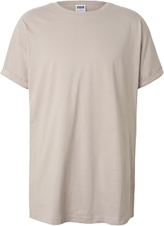 Urban Classics Men's Long Shaped Turnup Tee Casual T-Shirt for Men Long Cut Available in Many Colours Sizes XS-5XL