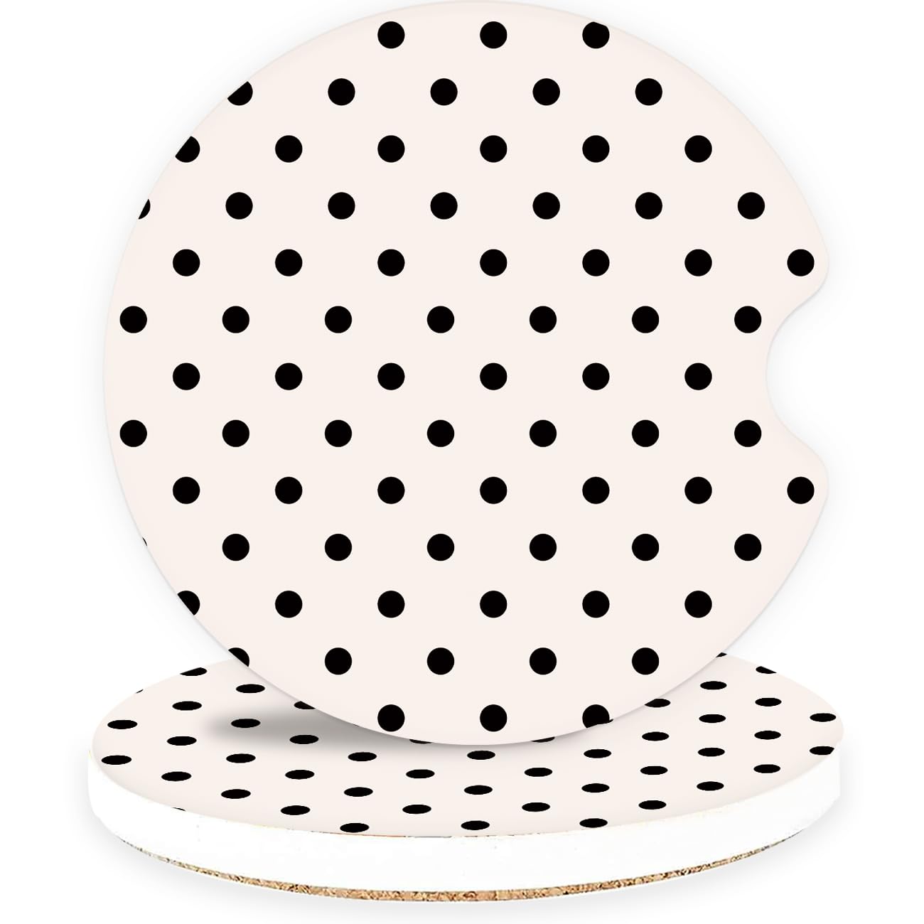 Ceramic Car Coasters – Absorbent Car Cup Holder Coaster Set for Women, Cute Aest