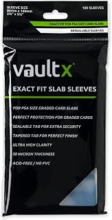 Vault X Exact Fit Slab Sleeves (100 Pack) for PSA CGC MGC Graded Cards | Fits PSA, CGC & MGC graded slabs & cases. Crystal-clear, acid-free protective sleeves. 100-pack for graded card collectors.