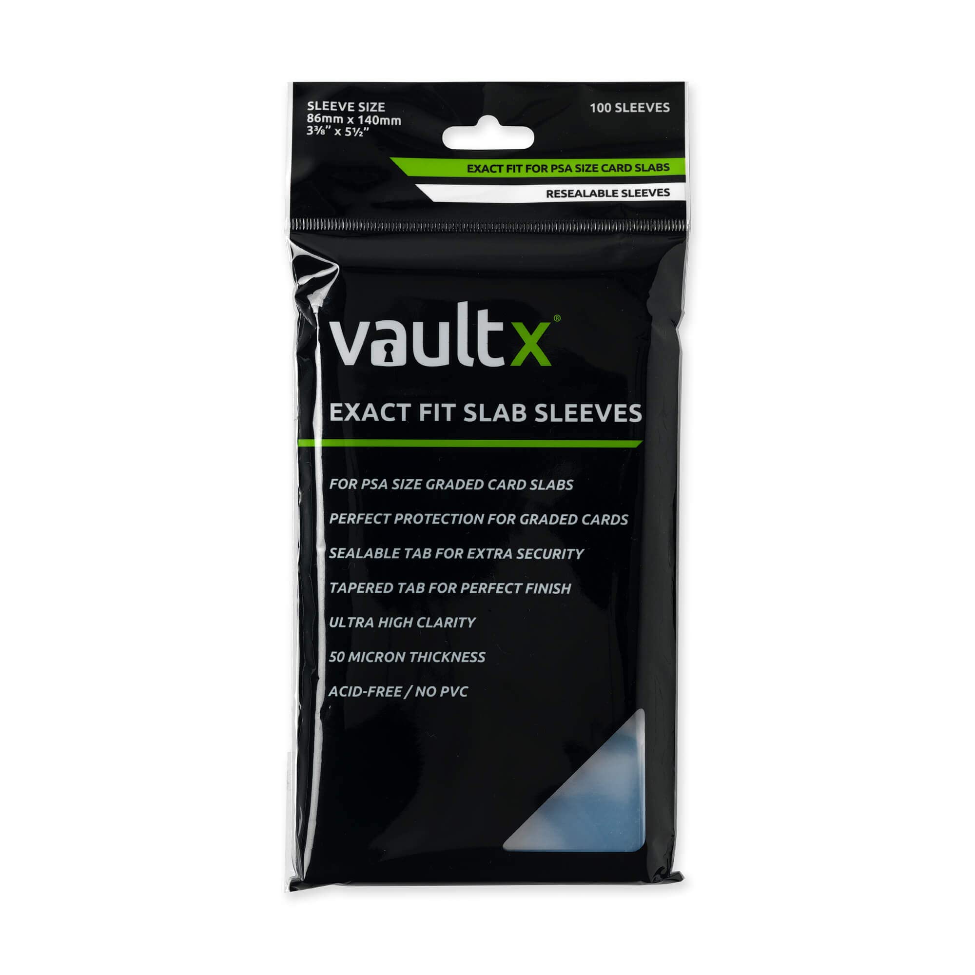 Vault X Exact Fit Slab Sleeves (100 Pack) for PSA CGC MGC Graded Cards | Fits PS