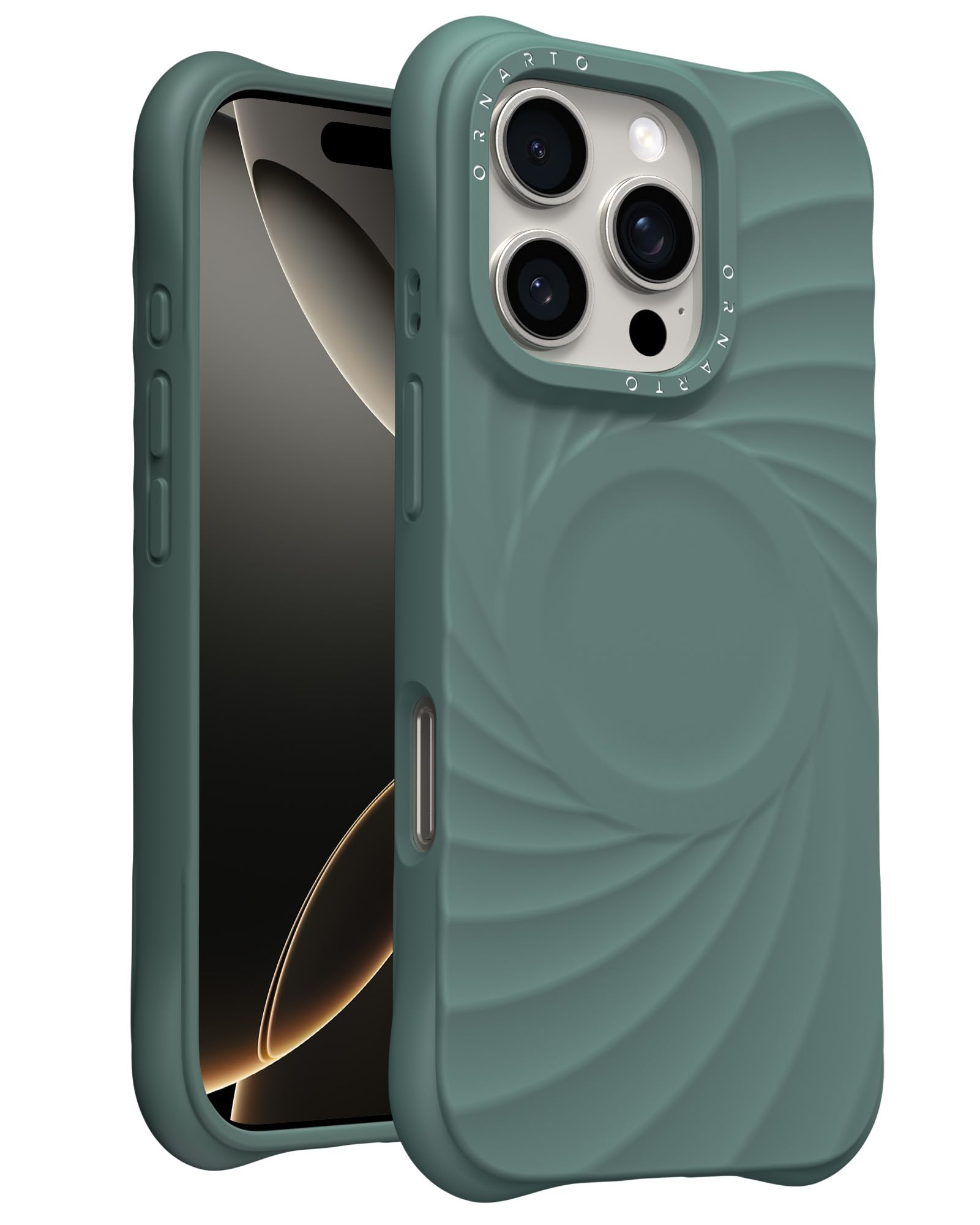 ORNARTO VORTUXE Cover for iPhone 16 Pro Max [2X Military Grade Protection/Wavy T