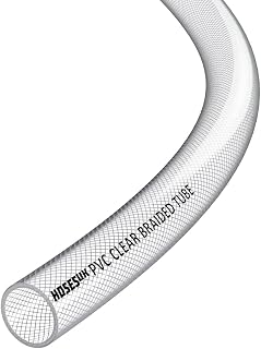 13mm (1/2") ID Braided PVC Tubing, Flexible Clear Water Hose 2m