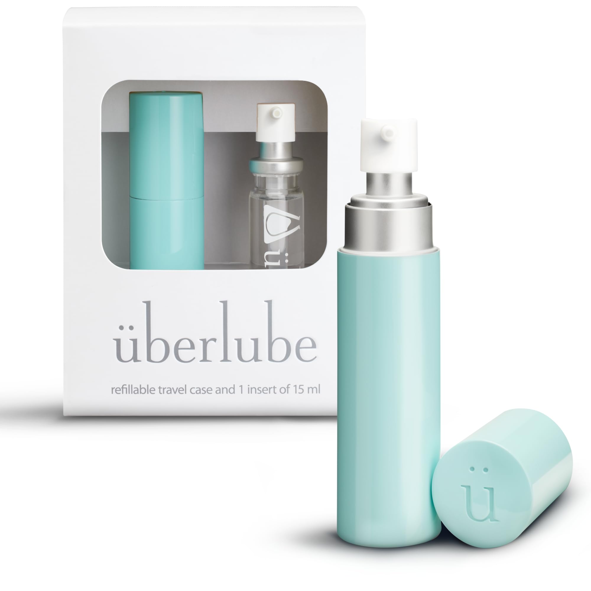 Uberlube Premium Silicone Lube - Discreet Travel Kit (Aqua- 15ml) | Unscented, L