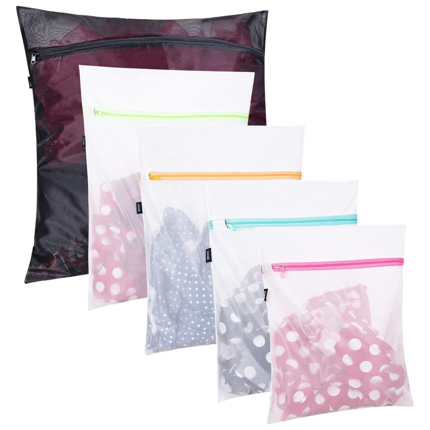 BAGAIL Laundry Bags Mesh Wash Bag for Intimates Lingerie and Delicates, 5Pcs (1X