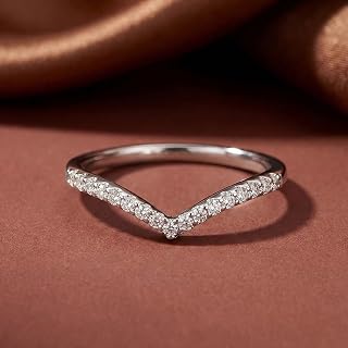 1Pcs 925 Silver CZ V Shape Ring Fashion Fine Jewelry for Women Birthday Gifts Dating Daily Wear Gifts for Mom