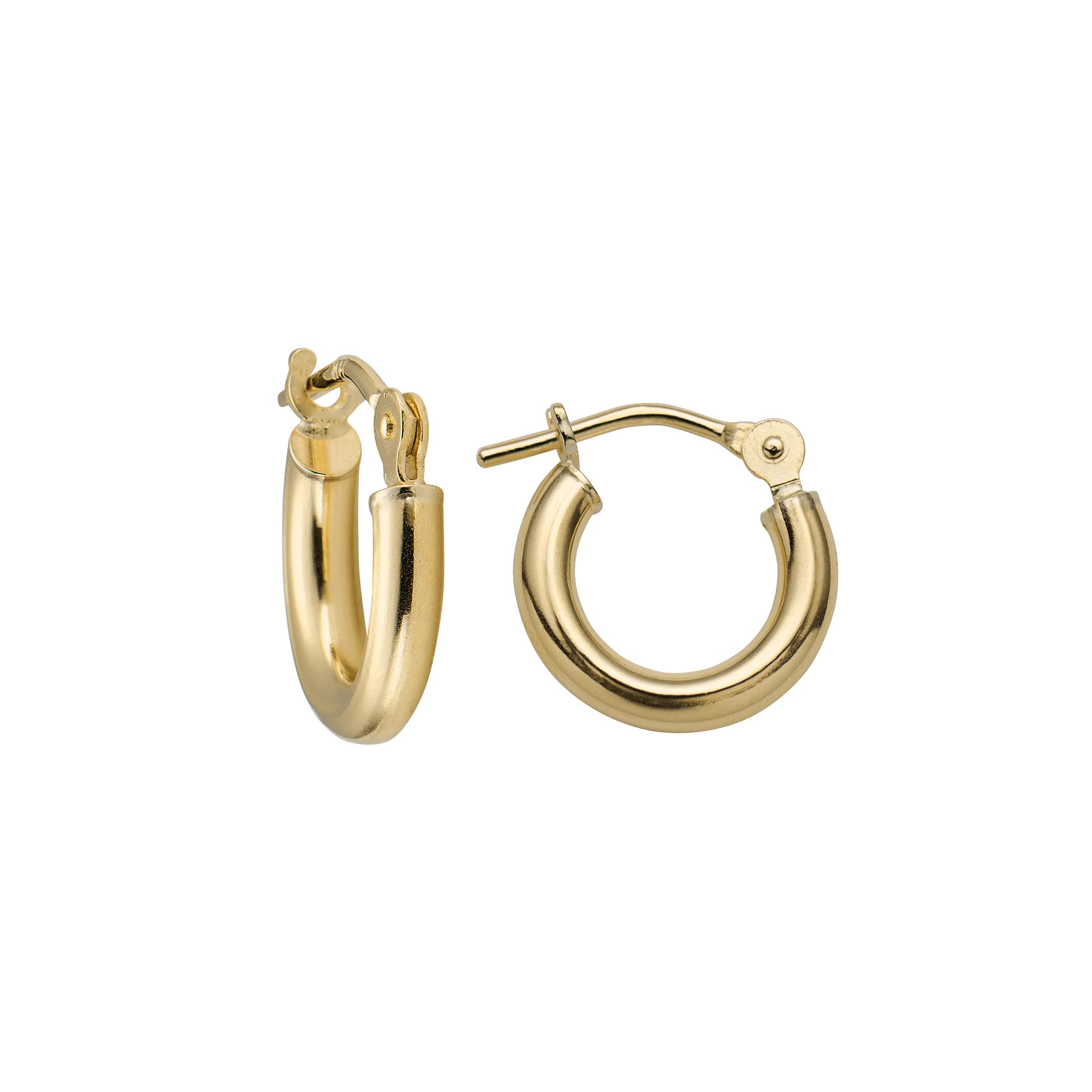 MAZZERI Solid Gold Hoop Earrings 14k Real Gold For Women and Men - Hypoallergeni