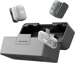DJI Mic Mini 2 (2 TX + 1 Mobile RX + Charging Case), Wireless Mic | For iPhone 17/16/15 & Android/Tablet/PC, Plug-And-Play, 90h Battery, 300m Transmission, Noise Cancelling, Vlog, Streaming