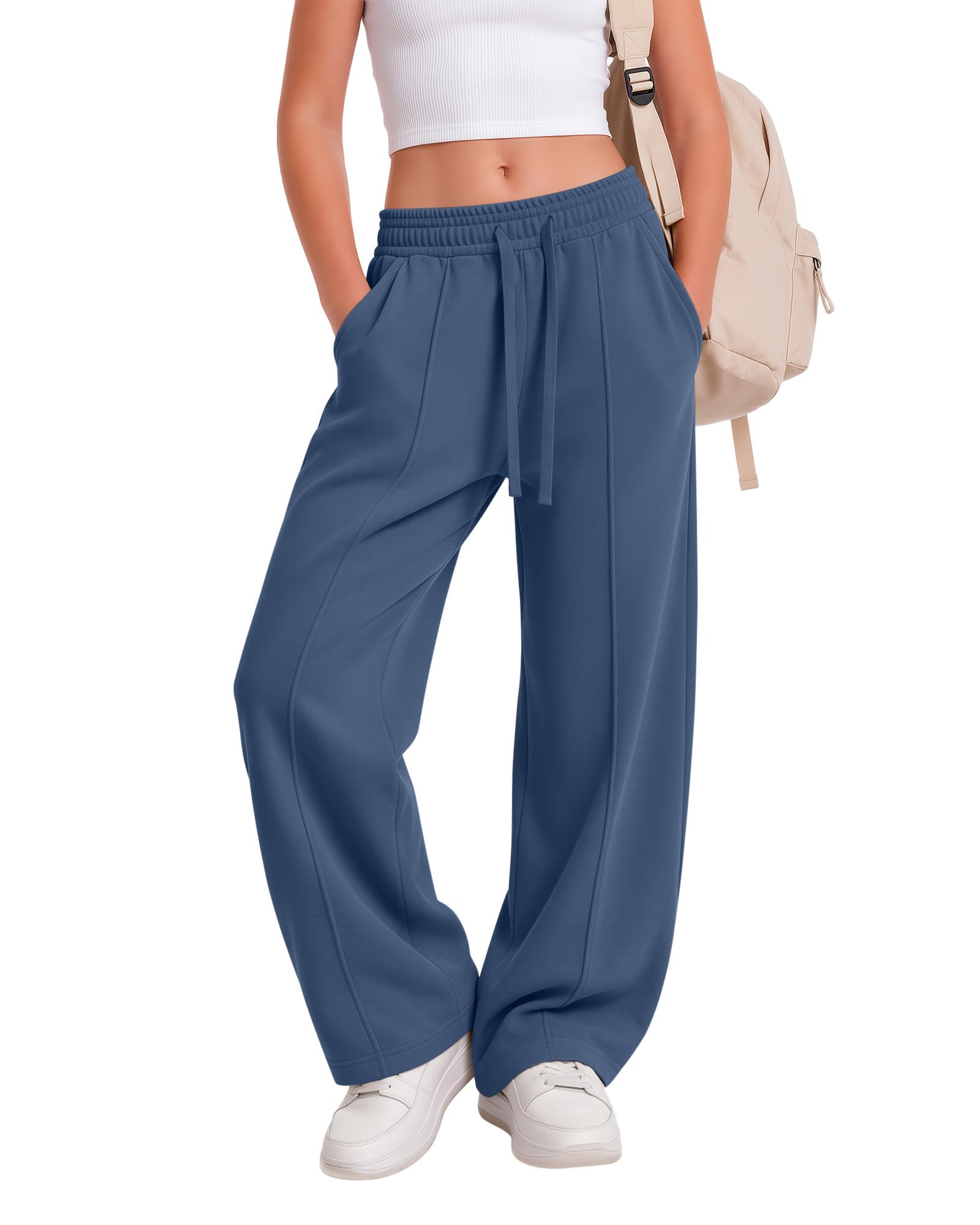 Girls Wide Leg Elastic Waist Sweatpants