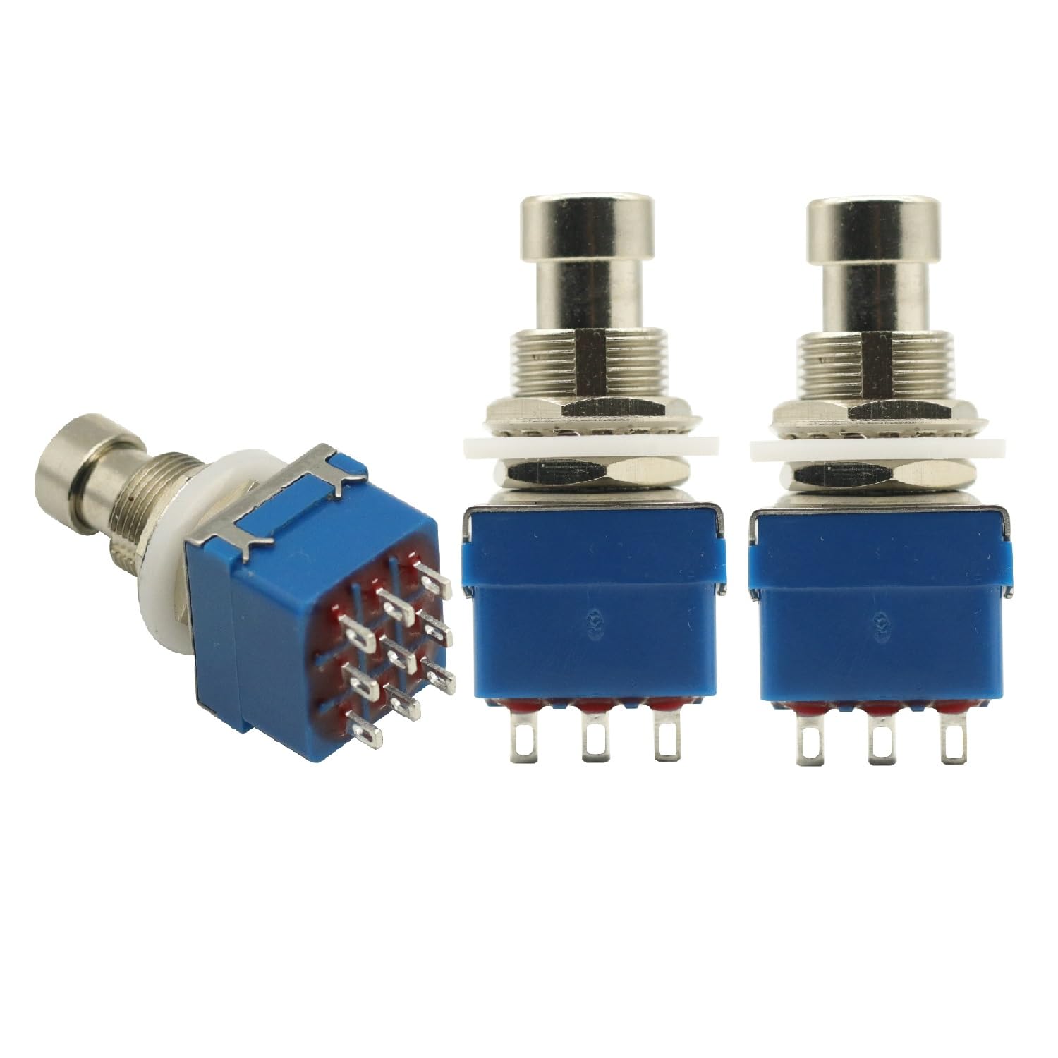 3PCS 3PDT Footswitch 9Pin Guitar Effects Pedal Box Stomp Foot Metal Switch True 