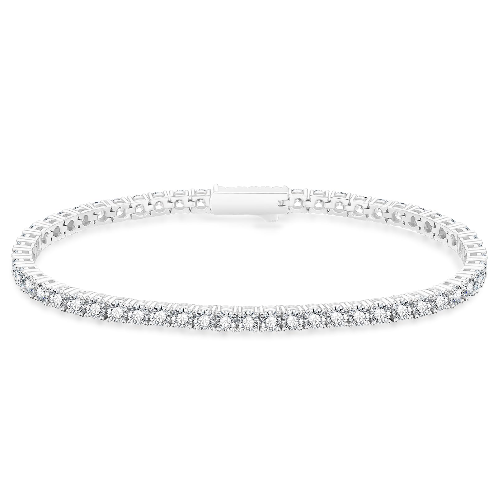 KRKC&CO Tennis Bracelet, Zirconia, Men's Bracelet, 0.12/0.16/0.20 inches (3/4/5 