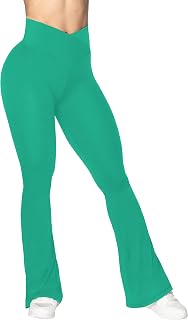 Sunzel Flare Leggings for Women, Crossover Yoga Pants with Tummy Control