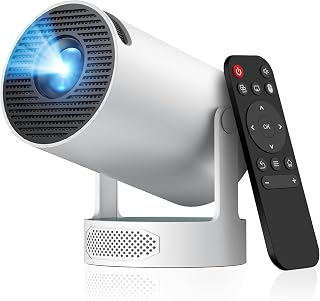 CAMWORLD Mini Portable Projector with WiFi 6 & Bluetooth, Auto Keystone | Portable Projector with Speaker,1080P Supported, 220°Rotatable,Short Throw,Smart,for Phone/Android/Laptop/TV Stick