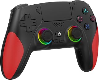 Akalyptra Wireless Controller for PS-5, Pro/Slim/PC/Steam Deck (Black) | Hall Joysticks/Trigger, Turbo, Macro Back Buttons, Dual Vibration, 6-Axis Gyro, 3.5mm Jack, 8 Color RGB Lighting