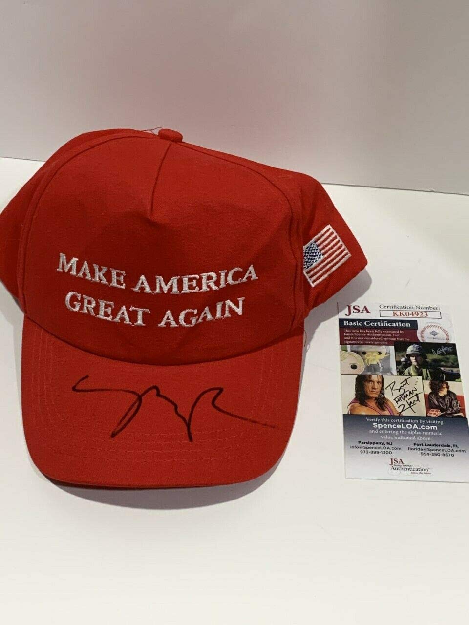 MIKE PENCE SIGNED HAT MAGA DONALD TRUMP PROOF JSA COA