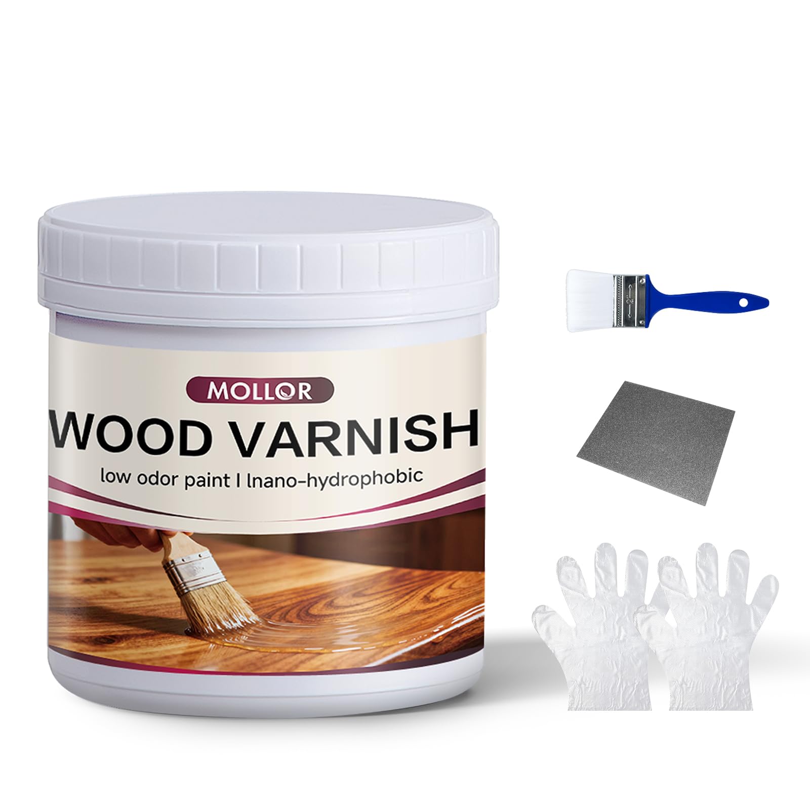 MOLLOR Water Based Polyurethane Acrylic Wood Sealer, 16 OZ Semi-Gloss Clear Coat