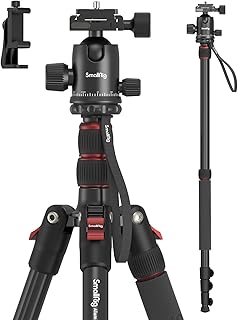 SmallRig 71"/ 180cm Aluminum Camera Ball Head Tripod & Monopod CT-10 | 2 in 1 Tripod Monopod, 360°Ball Head, Max. Payload 33lb, Adjustable Height from 16" to 71", for Camera/Phone Content Creation