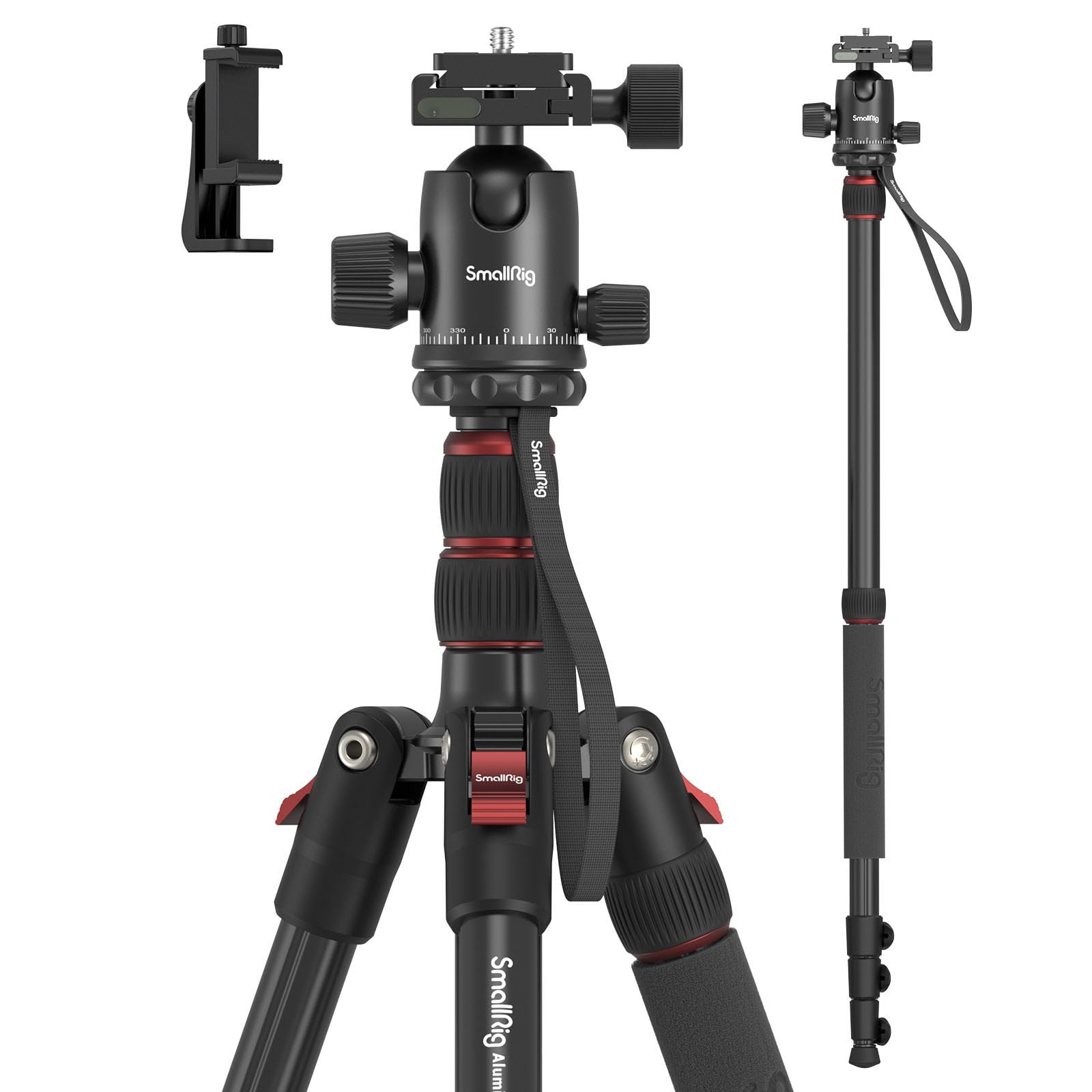 SmallRig 71"/ 180cm Aluminum Camera Ball Head Tripod & Monopod CT-10 | 2 in 1 Tr