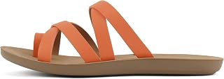 Soda ISABEL ~ Women's Comfortable Fashion Sandals Cross Band Flat Toe Ring Sandals