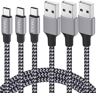 USB C Cable Fast Charging Nylon Braided 3Pack 6ft USB A to Type C Cord | USB C Charger Firewire Cable Data Sync Transfer for iPhone 18 Pro Max/17 Pro Max/16 Pro Max/16 Plus/15 Pro/Duo/iPad Air Mini