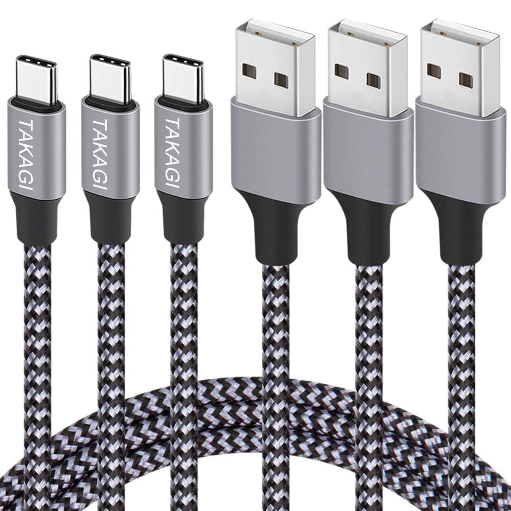 USB C Cable Fast Charging Nylon Braided 3Pack 6ft USB A to Type C Cord | USB C C