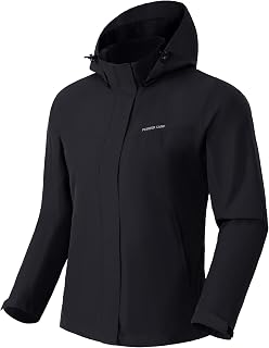 Pioneer Camp Women's Rain Jacket with Hood Lightweight Outdoor Rain Coat Waterproof Windbreaker for Hiking Travel Cycling