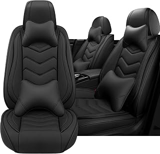 Car Seat Cover for Nissan Altima 2001-2026, Driver's Seat Covers,Non-Slip Waterproof seat Cover,Wear-Resistant Nappa Leather car seat Covers. (Luxury 2 Seats/Pure Black)