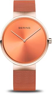 Bering Unisex Quarz Uhr | Armbanduhr 39 mm Edelstahlgehäuse und Zifferblatt | Milanaisearmband | Saphierglas | 5 ATM | 14539