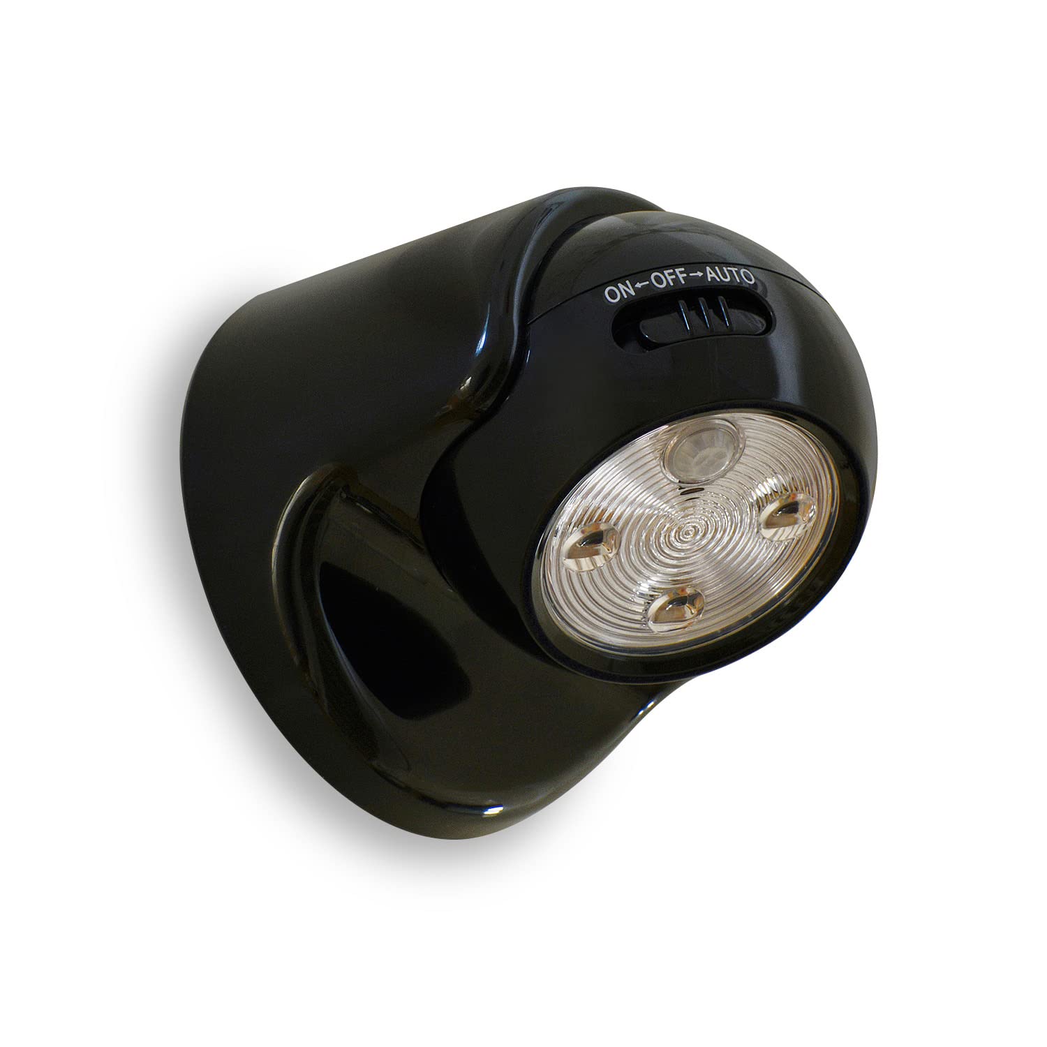 Auraglow Motion Sensor Security Light, Wireless Battery Powered PIR, Black | Ind