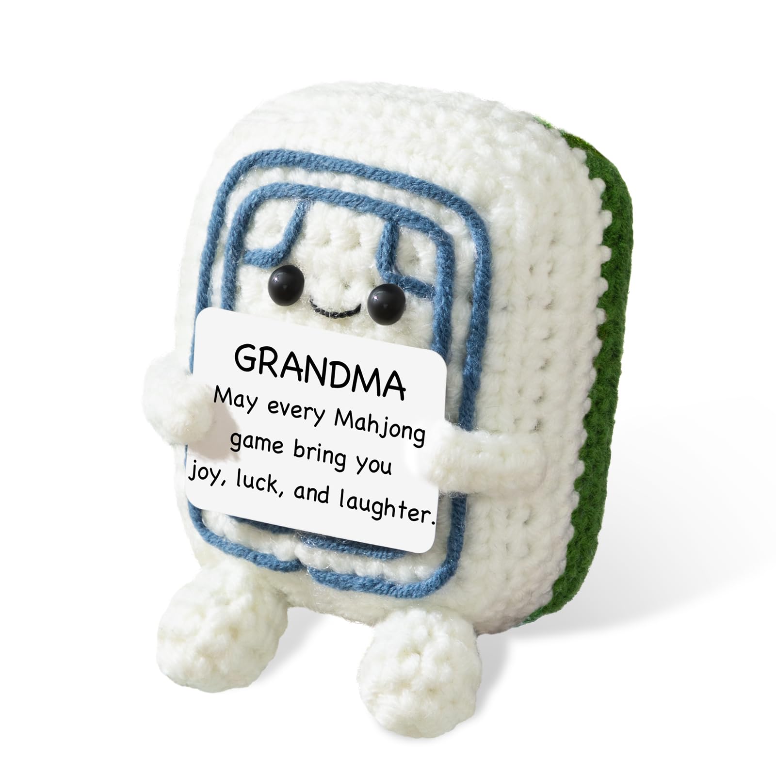 Seenelling Positive Mahjong Grandma Crochet Gifts for Women Men Handmade | Inspi