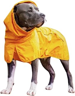Spark Paws Dog Raincoat - Waterproof Rain Jacket w/Hood, Full Coverage | Waterproof Coat Covers Full Body incl. Belly - Reflective, Covered Harness Holes, Lightweight, Small, Medium & Large Dogs