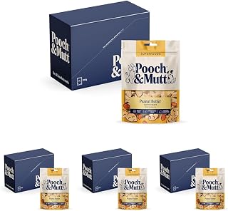 Pooch & Mutt - Peanut Butter Meaty Treats, Dog Treats Grain Free, Digestive Friendly and Vegan, Pack of 28x120g (packaging may vary)