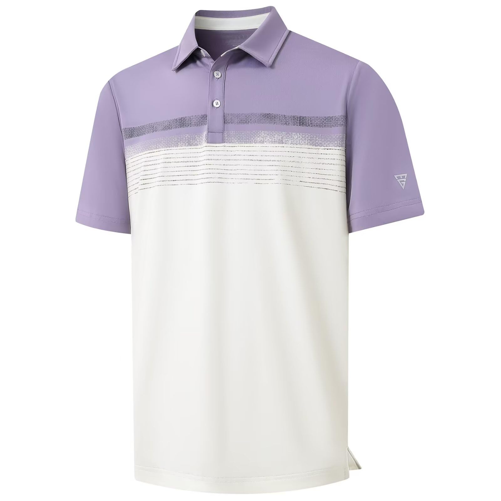M MAELREG Golf Shirts for Men Dry Fit Performance Chest Print Color Block Moistu