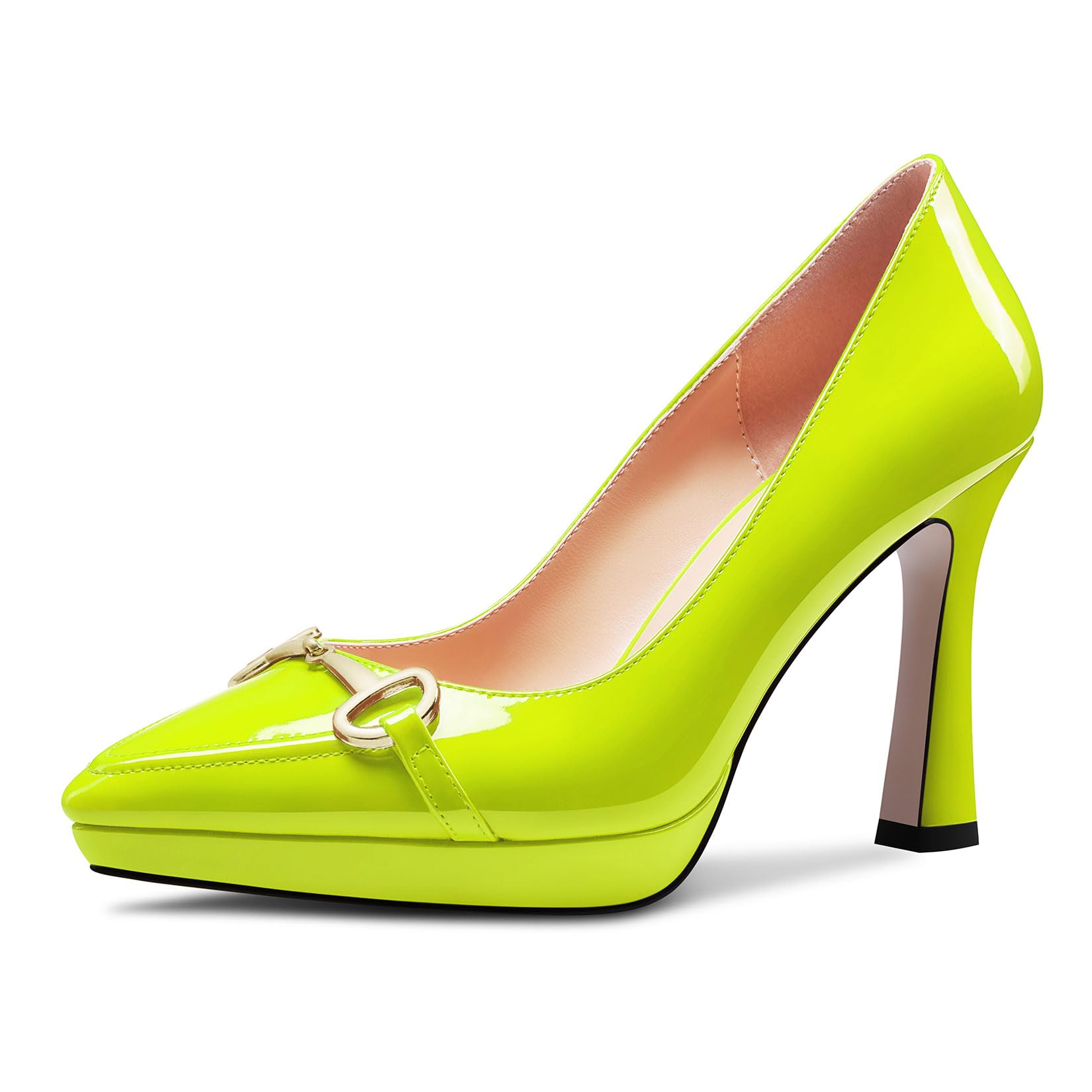 Castamere Women's High Platform Heel Heel Pointed Toe Slip-On Metal Chain Pumps 