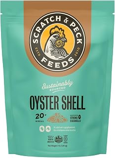 Scratch and Peck Feeds | Oyster Shell Chickens & Ducks | 4 lb Pouch | Essential Calcium Supplement for Eggshell Strength and Hen Health, All Natural, Sustainably Sourced
