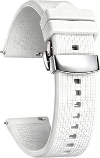 BINLUN Silicone Watch Band Quick Release Rubber Sport Watch Strap 18mm 19mm 20mm 21mm 22mm 24mm Waterproof Smartwatch Bands Replacement for Men and Women (White/Red/Black/Blue/Orange/Grey/Brown/Green)