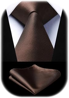 Enlision Solid Men's Wedding Ties and Pocket Square Set Plain in Various Colours